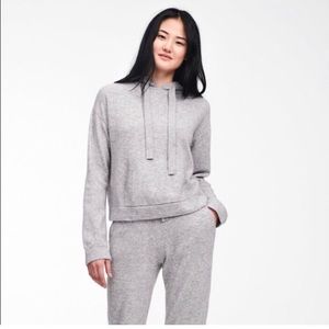 ISO Naadam cropped cashmere hoodie in cement, size S or M